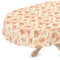 Tischdecke abwaschbar Wachstuch Wachstuchtischdecke Oval 140 x 200cm Schnittkante Alexandra Beige pflegeleicht