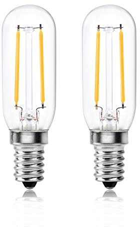 DoRight 3W T25 led-glühlampe E14 LED Glühbirne für Dunstabzugshaube Warmweiß 2700K Dunstabzugshaube Lampe 30W Halogenlampe Ersetzt E14 LED Filament Lampe Tubular Nicht dimmbar 2 Stück