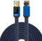 LEKVKM CAT8 Ethernet cable 1M high-speed nylon braided Lan patch cable RJ45 40Gbps shielded flat cable 2000Mhz