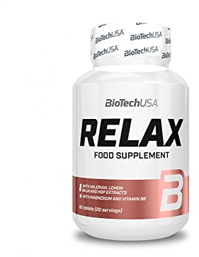 BioTechUSA Relax, in Tablettenform mit Vitaminen, Magnesium und Pflanzenextrakten, 60 Tabletten