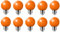 10er E27 Farbige Glühbirne, 2W G45 Farbige Glühbirnen, Globe Lichterkette bunt, Innen- Außen Lichterkette glühbirne, Weihnachtsbeleuchtung für Weihnachten Hochzeit Party Weihnachtsbaum, Orange
