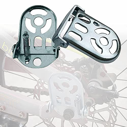 LIBRNTY Klapprad Hinten Pedal,Pedale hinten Fahrrad,Fahrrad Fußstütze Klappbare,Fahrrad Rücksitz Zubehör,für Freundin Frau Mann Kind,Trekking- und Rennräder,Mountainbike (Silver)