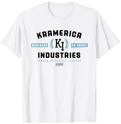 Seinfeld Herren T-Shirt, Weiß, S, Klassisch, Kurzarm, Crew-Ausschnitt, Pull-On, 100% Baumwolle, Stretch, Fans of Seinfeld, Family, Everyday Wear, Erwachsene, Kinder, Unisex
