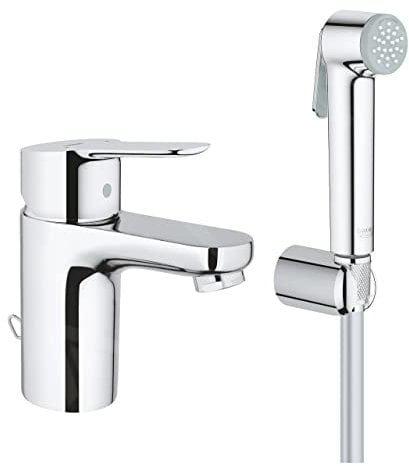 Grohe - BauEdge - Grifo mezclador para lavabo (tamaño S + ducha de bidet, cromo (23757000) - 23757000