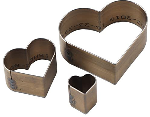 Yunxwd Leder Stanzformen, 3 Stücke Lederhandwerk Stanzform Set,Runde Stanzer Puncher Werkzeug, DIY Cutter Stanzschablone für Ledermuster, Etikett Oder Karton (Herzförmig)