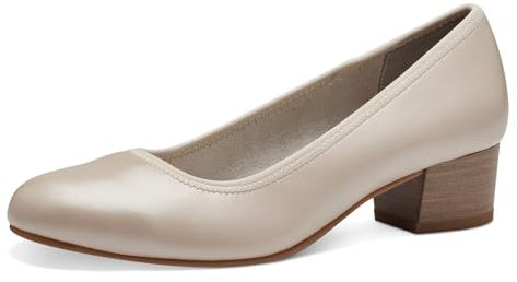 Jana Escarpins à Talon Bloc Vegan, Blanc (Pearlized), 39 EU