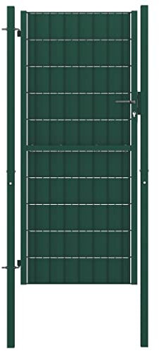 Cancela Zaun Zaun Gartentor PVC und Stahl grün 100x124cm robust stabil langlebig für Patio Eingang Terrasse Außen
