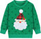 EULLA Kinder Mädchen Jungen Weihnacht Pullover Sweatshirt Weihnachtsoutfit Weihnachtspuli Baumwolle Christmas Xmas Weihnachtsmann Weihnachtskleidung Gr.122/128 7 Jahre 3# Grün Weihnachtsmann DE 122