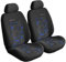 VORDERSITZE 2er Set Sitzbezüge Schonbezüge Sitzschoner Velour + Strickpolster oder Öko-Leder + künstliches Wildleder ®Auto-schmuck (Elegance blau)
