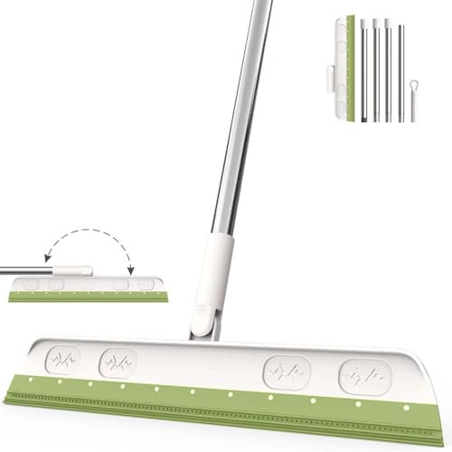 Raclette de sol, 120 cm, raclette de douche, raclette de douche, raclette de douche avec manche, raclette à eau (vert)