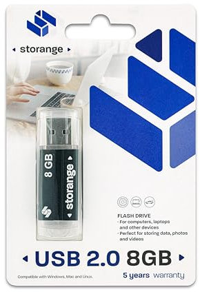 STORANGE Clé USB 8 Go 2.0 Basic Noire