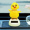 Recitem Auto Solar Wackelfigur Kleine Enten & Hase, Solar Wackelfiguren Tanzende Enten, Hase Solarfigur Statue Auto Armaturenbrett Deko Ornamente, Solarfigur Wackelfigur für Auto Haus Büro (1 Enten)