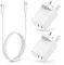 iPhone 14 13 USB C Fast Charger, 2Pack Dual USB C iPhone Wall Charger with 2M Lightning Cable Lead Original,Type C Charging Plug Power Adapter for Apple iPhone 14 Pro Max/13/12 Mini/11/iPad/XS/XR/8/SE
