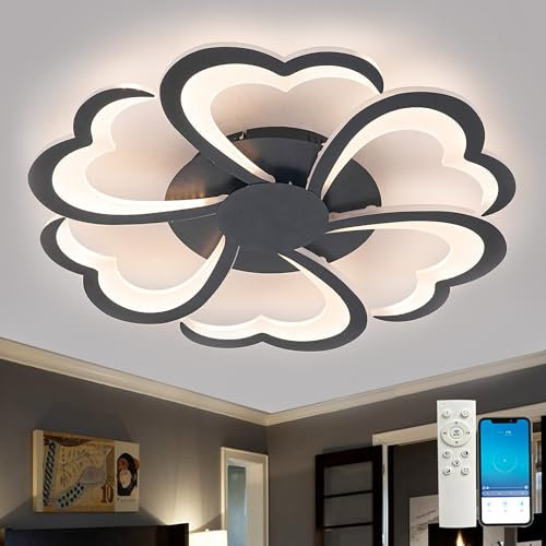 7200 Lumen,Deckenleuchten,Blume,Modern,Led Deckenlampe,3000K-6000K,Dimmbare,Memory-Funktion,Deckenleuchte mit Fernbedienung,Weiches Licht 72W,Geeignet,Für Wohnzimmer Schlafzimmer Esszimmer Küche
