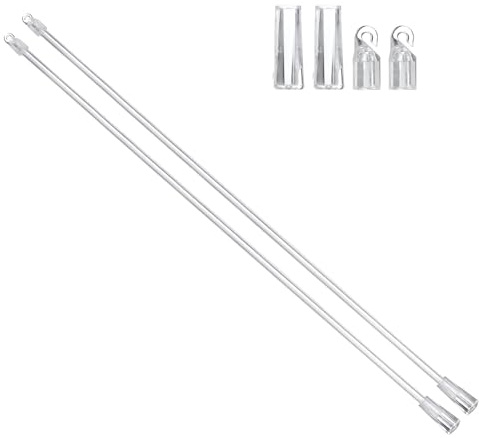 sourcing map 2Pcs 53cm Transparent Blind Wand Replacement Parts with Hook and Grip, Clear Acrylic Window Blind Stick Tilt Rod for Window Opener Accessory