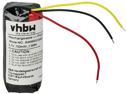 vhbw Battery Compatible with Bose 423729, SoundSport Free Wireless Headset Headphones (700mAh, 3.7V, Li-Polymer)