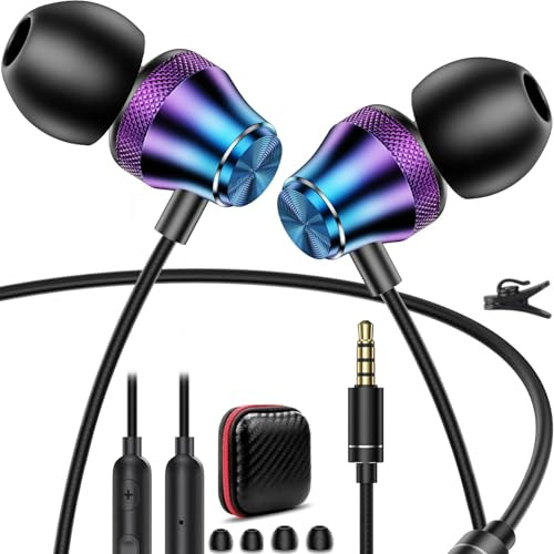 TOPAUX Cuffie Jack 3,5 mm per iPhone 6 6s per Chromebook Computer Portatile