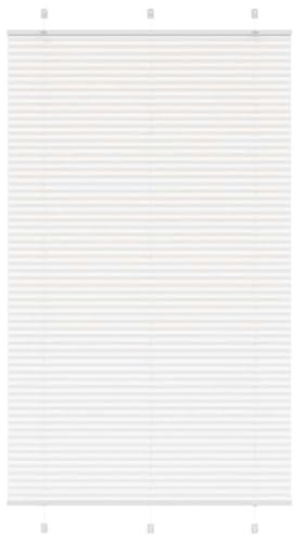 vidaXL Estor Plisado Blanco 120x200 cm Tela Ancho 119,4 cm Poliéster, Estor Plisado para Ventana, Estor Plisado para Ventana, Estor Tipo acordeón para Ventana