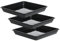 Lot de 3 soucoupes carrées pour plantes de 30 x 30 cm d'épaisseur - Plateau récupérateur d'eau pour extérieur et intérieur - Assiettes pour attraper l'eau pour plantes en pot - Soucoupe carrée