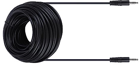 Cable de Audio Blindado Macho de Cobre de 3,5 Mm Calidad de Sonido para Altavoces HiFi 30 M Negro (20 m/65,6 pies)