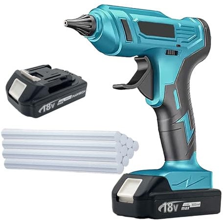 Cordless Glue Gun 18V with 10pcs Glue Sticks,for Makita 18V 2X 3.0AH Battery,Hot Glue Gun Cordless for DIY Project, Art, Craft