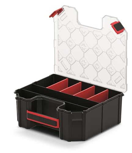 Mivos Sortimentskasten 12” für Zubehör und Kleinteile - Schraubenbox mit 8 Fächer zur Aufbewahrung - Sortimentsbox 284 x 243 x 105 mm - Sortierkasten - Sortierbox - Made in EU