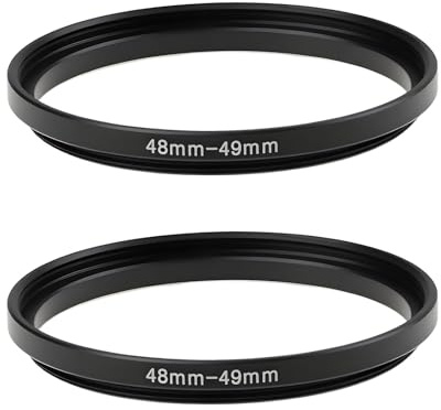 Create idea 2 x 48–49 mm Kamera-Objektiv-Filter, Step-Up-Ring-Adapter ermöglicht 49 mm Filter und Hauben auf 48 mm Gewinde