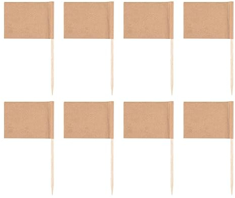 Rastapulz 200 Pack Blank Zahn Stocher Flaggen Papier Flagge Picks KäSe Marker für Cupcake, Essen, Obst, Party Dekorationen