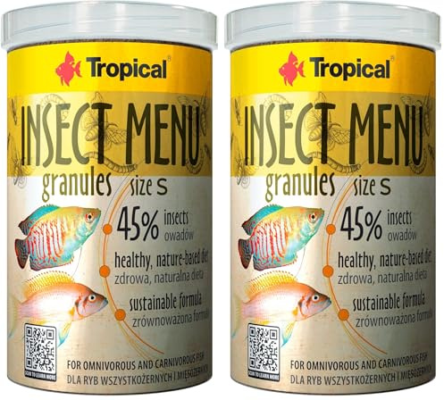Insect MENU GRANULES Size S 1000ml / 540g - Fischfutter in sinkender Form, Granulat auf Basis von 3 Insekten (Packung mit 2)