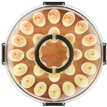 Eierplatte Für Halbe Eier, Servierplatte Für Gefüllte Eier, 24-Fach Behälter Mit Deckel, Für Ostern Thanksgiving Festliches Abendessen Party Küche Buffet Vorspeisen Theke Tisch Bewirtung