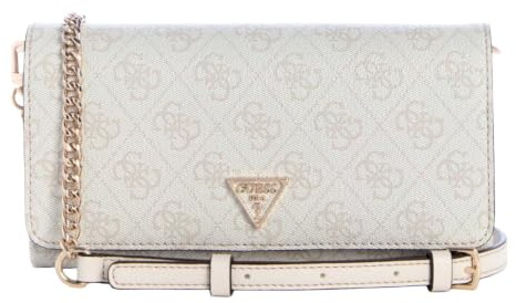 GUESS Umhängetasche Noelle II Xbody Flap Organizer Bone Logo creme