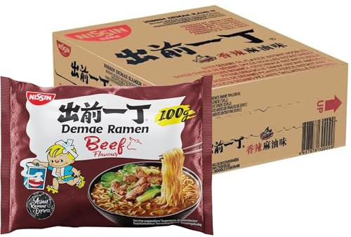Nissin Demae Ramen Noodles Beef Flavour Pack 30 (100g Each) - Instant Nissin Noodles Authentic Asian Ramen