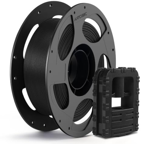 ANYCUBIC PA6-CF Filament 1.75 mm, 0.5 KG Schwarz, Hitzebeständig bis 215 °C | Widerstandsfähig & verschleißfest, Matte Optik, Hohe Formbeständigkeit, Geringe Neigung zum Verzug