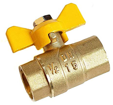 KANANA Messing Blank Kugelhahn mit Flügelgriff in verschiedenen Varianten 1/2 3/4 IG AG, Gewinde-Modell:KH04 1/2 IG auf 1/2 IG