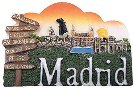 3D Madrid España Refrigerador Imán de Nevera Recuerdos Turísticos Hecho A Mano de Resina Artesanía Pegatinas Magnéticas Inicio Cocina Decoración Regalo de Viaje