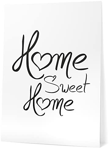 Papierschmiede® Typografie XXL Poster, 50x70 cm (B2), Wanddeko Wohnzimmer, Schlafzimmer, Küche, schwarz-weiß Bild mit Spruch OHNE Rahmen, Home Sweet Home