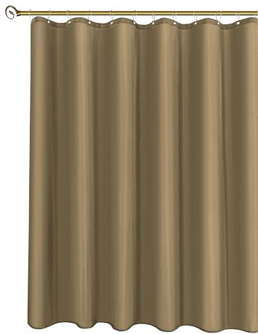 Biscaynebay Duschvorhangeinlagen in Hotelqualität, 183 cm Breite x 213 cm Länge, Taupe, wasserabweisend, rostbeständige Ösen, Oben beschwerter Boden, maschinenwaschbar