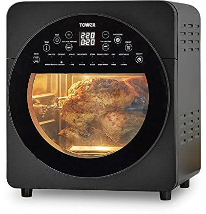 Tower T17051BLK, Vortx XL 14.5L 5-in-1 Digital Air Fryer Oven with Rotisserie, 1700W Power, Black