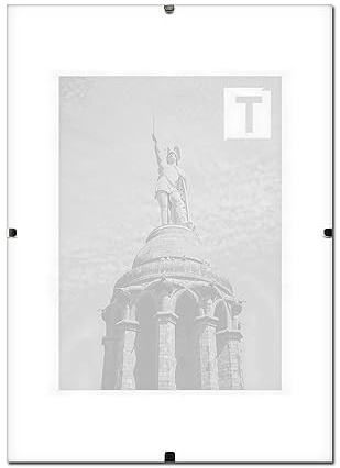 TEUTO BILDERRAHMEN Rahmenloser Bildhalter Ballina 21 × 29,7 cm A4 Museumsglas 2mm simpel rustikal