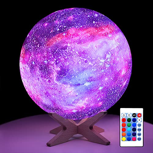 Childrenlive Galaxy Moon Lamp Kids Night Light for Bedroom 5.9'' Rechargeable Battery Touch & Remote Control 16 Colors LED Moon Light as Birthday/Christmas Gifts for Boys/Girls/Kids
