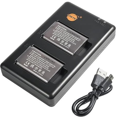 DSTE QIAOJINLIN 3.6V 1800mAh NP-BX1 Lithium Battery Pack(2 Packs) and Dual Charger Compatible with Sony NP-BX1/M8 and Sony ZV1, ZV-1, ZV-1F, DSC-RX100, DSC-RX100 II, DSC-RX100M II, HDR-CX405