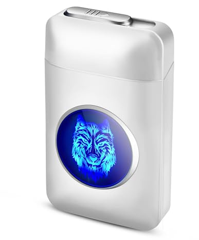 lafagiet XL666 Zigarettenetui mit Feuerzeug,18 Stück 84mm King Size Zigaretten Kapazität,LED-Bildschirm, Vatertagsgeschenke für Männer Papa