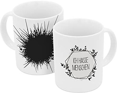 Tasse Stachel Ich hasse Menschen Farbwechsel 330ml | Tasse | Zaubertasse | Heiß | kalt | Magic | Mug | GEDA | farbwechselnd | motivwechselnd | Porzellantasse | Spruchtasse | Kaffeetasse