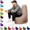 PATCH HOME Gamer Kissen & Lounge Sitzsack – befüllbar mit Reißverschluss, gefüllt mit Styropor, geeignet für In- & Outdoor. Perfekt als Gaming Sessel Sitzkissen (Beige, Ø 65cm x Höhe 70cm Junior)