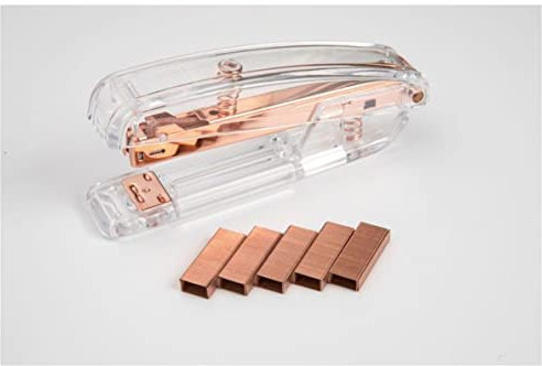 Hefter 1 Stück Rose Gold Hefter Set Office Transparent Hefter Binding Maschine Schulbedarf Schreibwaren Klammerloser Hefter