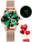 OLEVS Ladies Watch Japanese Quartz Rose Gold Stainless Steel Mesh Strap Diamond Luxury Dress Waterproof Luminous Bracelet Sets
