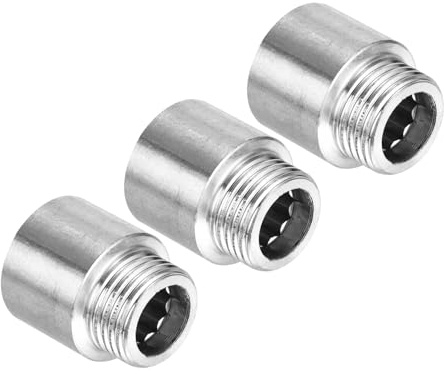 PATIKIL Shower Head Extension Arm, 3 Pack 201 Stainless Steel G1/2 Male to Female Thread 30mm Length Pipe Fitting Shower Head Extender