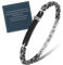 FANCIBAND Armband Herren Edelstahl und Keramik Hartes Verstellbares Personalisiert Armband Motorradkette Gliederkette Geschenke für Ehemann Freund Bruder-Schwarz