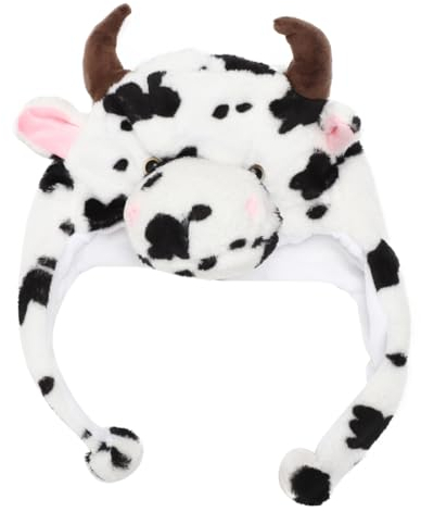 Toyvian 2 Stk Kuhhut Kuhkopfbedeckung Warme Mütze Mit Ohrenklappen Partyhüte Für Kinder Sich Bewegender Hasenhut Tanzender Tierohrhut Chinesisch Neu Fell Pp Baumwolle Weiß Flauschige Damen