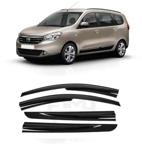 IKC Store Windabweiser für Dacia Lodgy 2012 2013 2014 2015 2016 2017 Windabweiser Auto Seitenfenster Visier Vent Shade Regenschutz Hellschwarz 4 Stück
